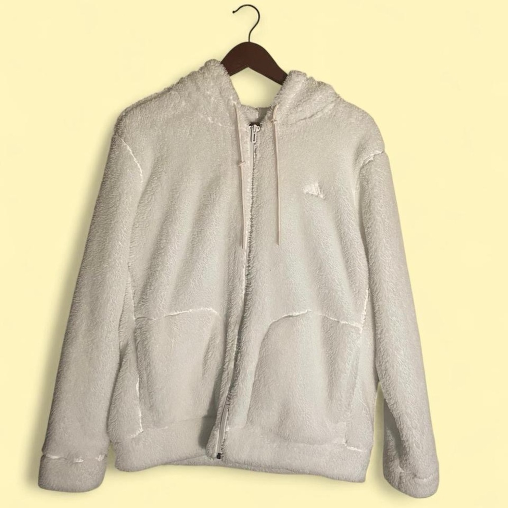 Adidas Cozy White Fleece Hoodie